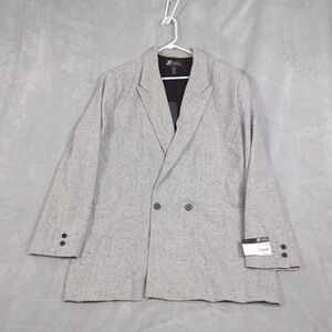 J. Ferrar x‎ Jason Bolden Blazer Men XLT Gray Wool Blend Double Breasted NEW